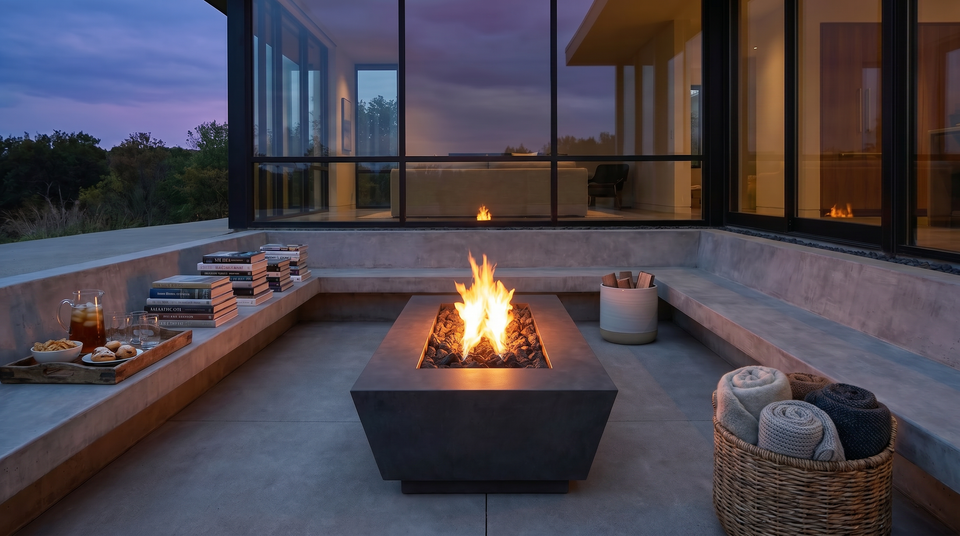 Adirondack | Truncated Trapezoid Inverted Concrete Fire Table
