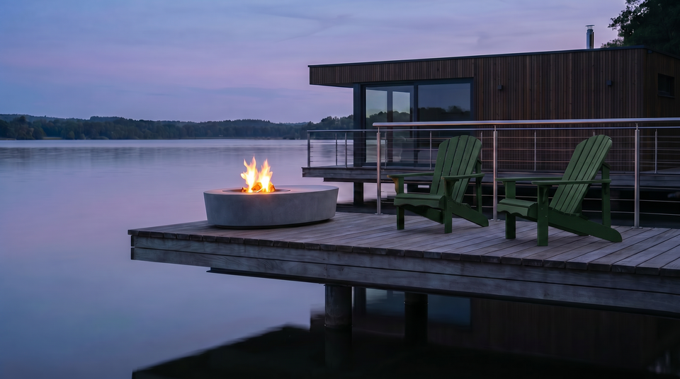 Tear Drop | Wood Burning Concrete Fire Pit Table