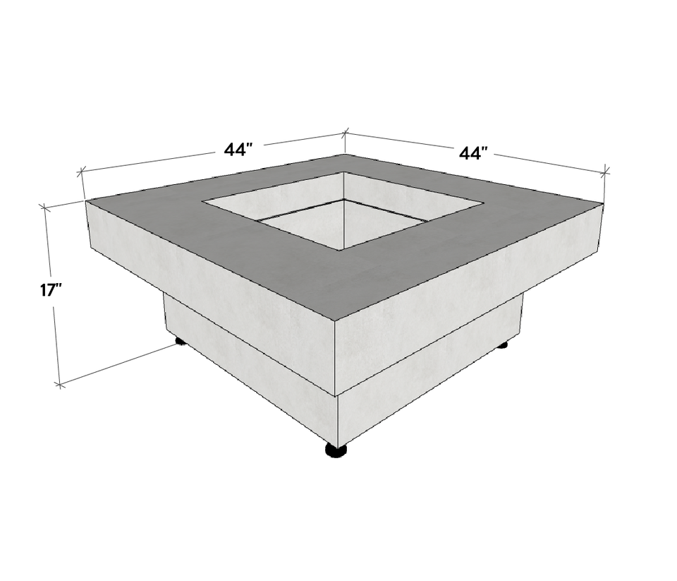 Platz - Square Concrete Fire Pit Table