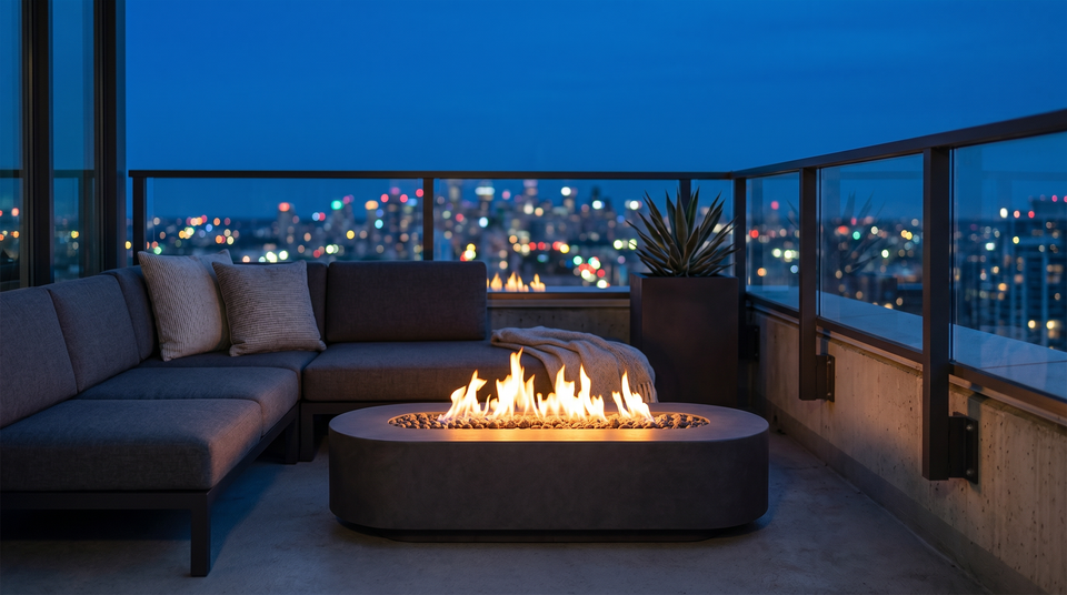 Pill | Obround Concrete Fire Table
