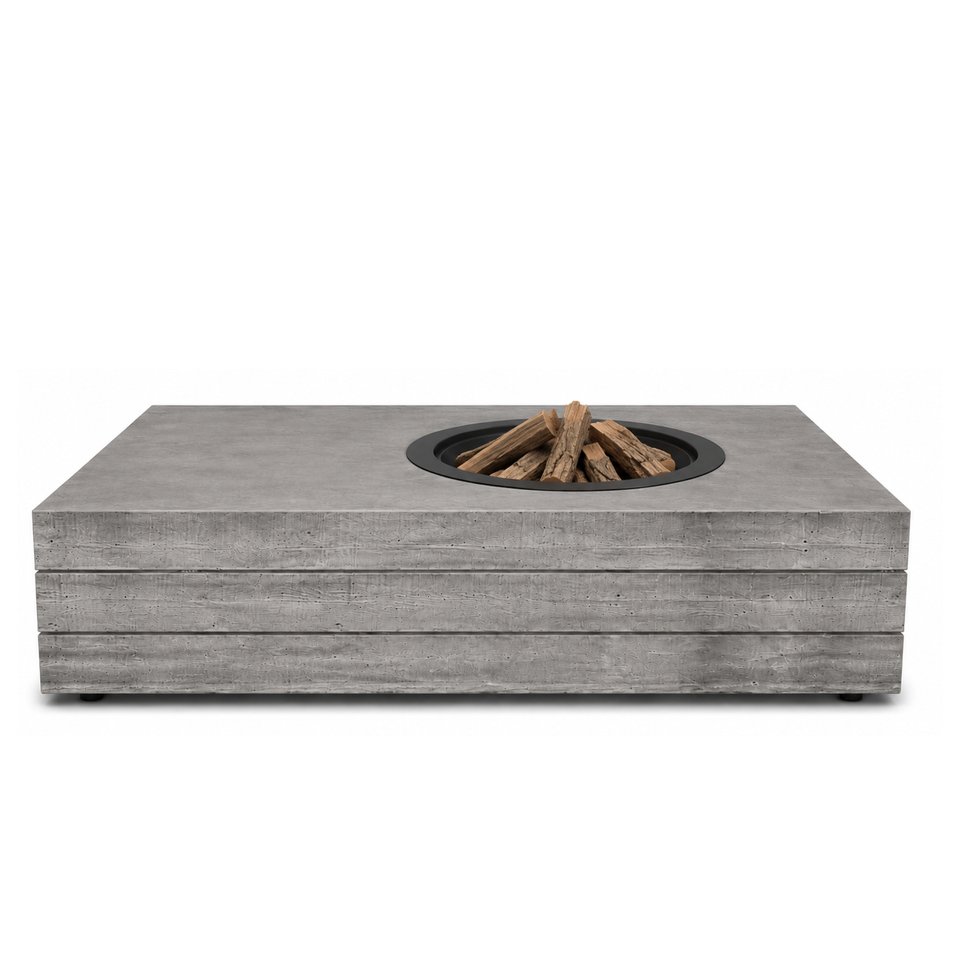 Rectangular | Wood Burning Concrete Fire Pit Table